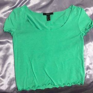 Simple turquoise crop top